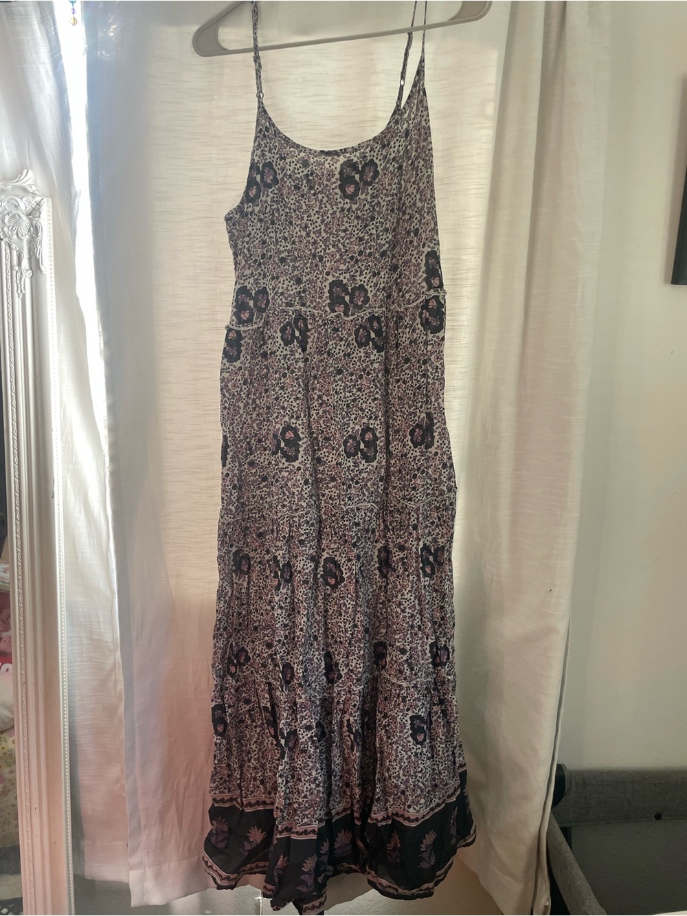 NATURAL LIFE Black, Pink Purple Floral Tiered Maxi Dress - Picture 4 of 4